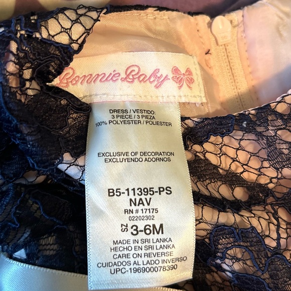 Baby Girls Short Sleeve Cap Sleeve Fit + Flare Dress by Bonnie Jean - Picture 4 of 6